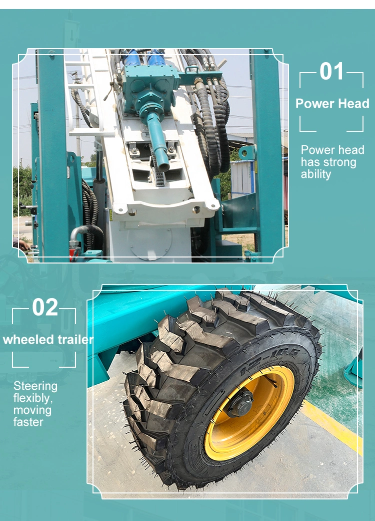 3.5km/H 105kw (6 Cylinder) Portable Water Well Drilling Rig Agriculture Machinery Equipment