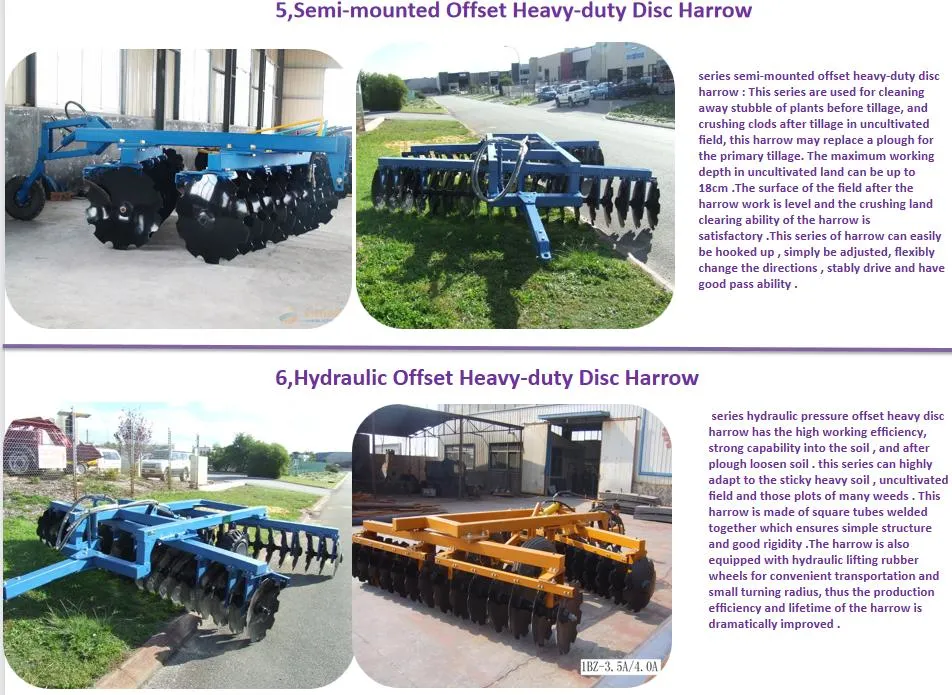 Agricultural Equipment Tractor Tillage Machines Farm Machines Agriculture Hydraulic Disc Harrow Heavy Disc Harrow